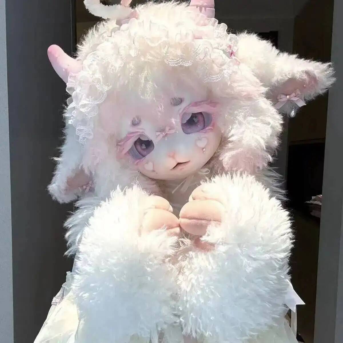 Anime Cosplay Mask - Handgemaakte Kig Fursuit Hoofdmasker Schattig Schaap