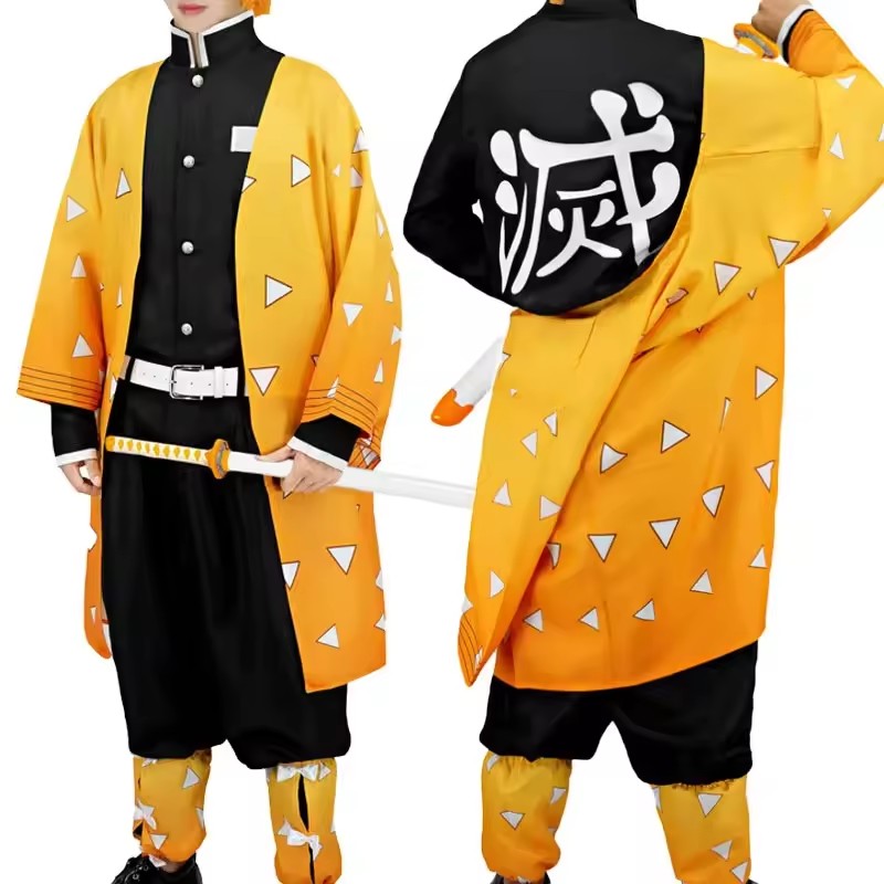 Cosplay Anime Zenitsu - Anime Agatsuma Zenitsu Cosplay Kostuum pruik