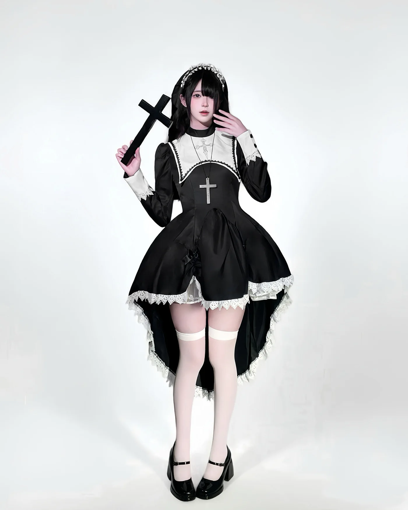 Cosplay Anime Black - 2025 nieuwe Zwarte Gothic Nun Rok