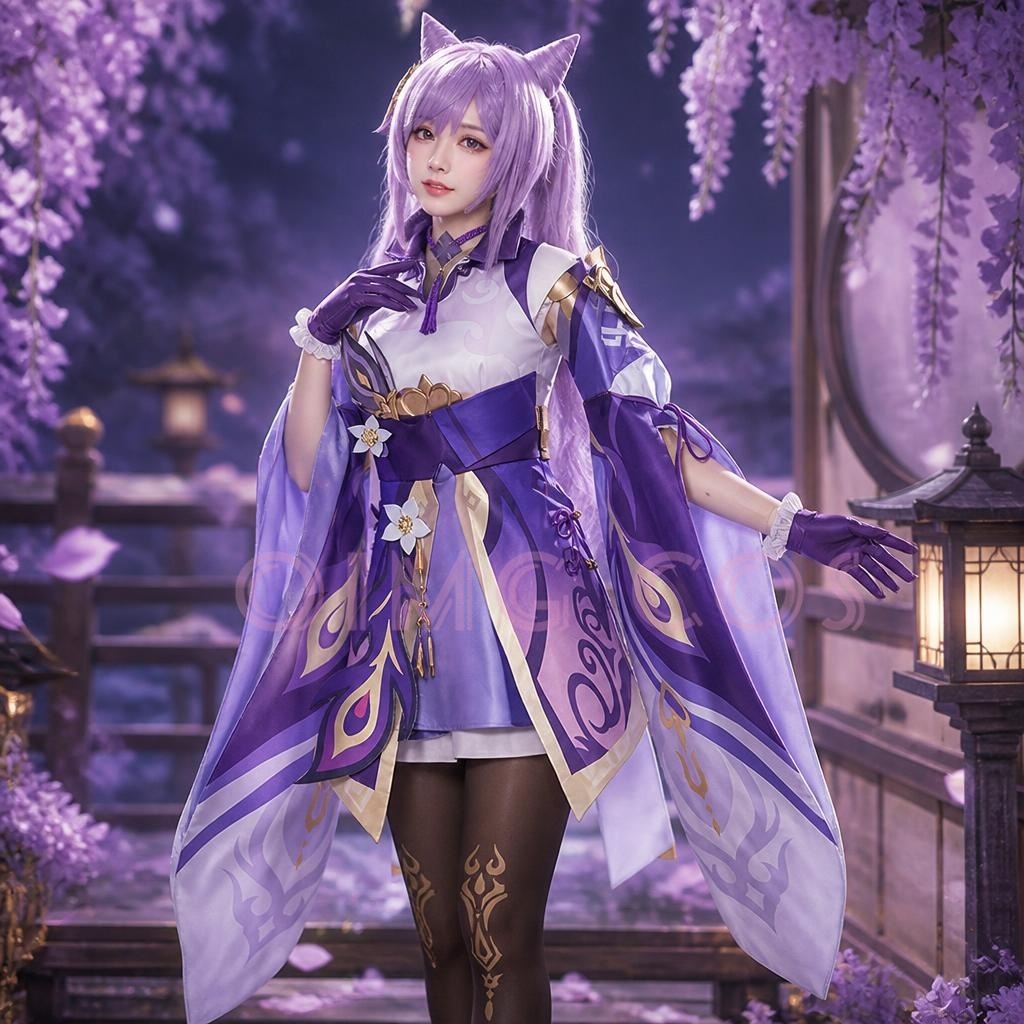 Anime Cosplay In Chinese - Genshin Impact Keqing Cosplay Kostuum Uniform