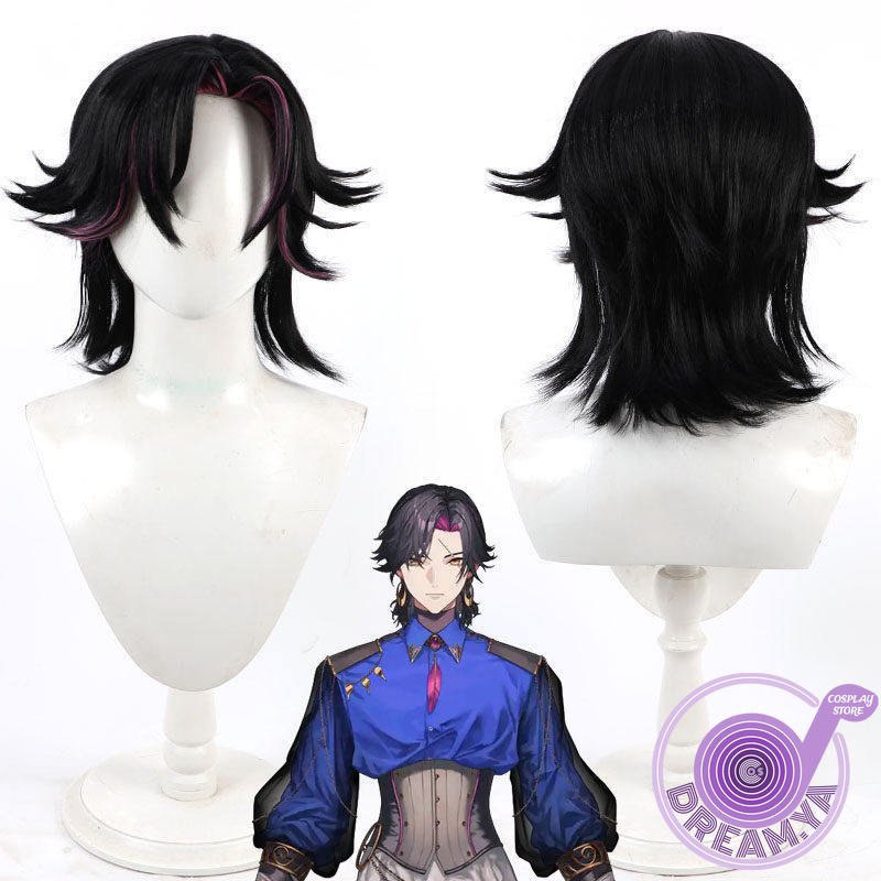 Cosplay Anime Black - Vezalius Bandage Cosplay Pruik vtuber Zwart