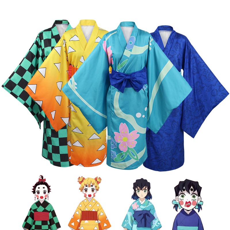 Cosplay Anime Zenitsu - Nieuwe Agatsuma Zenitsu Kimono Anime Cosplay