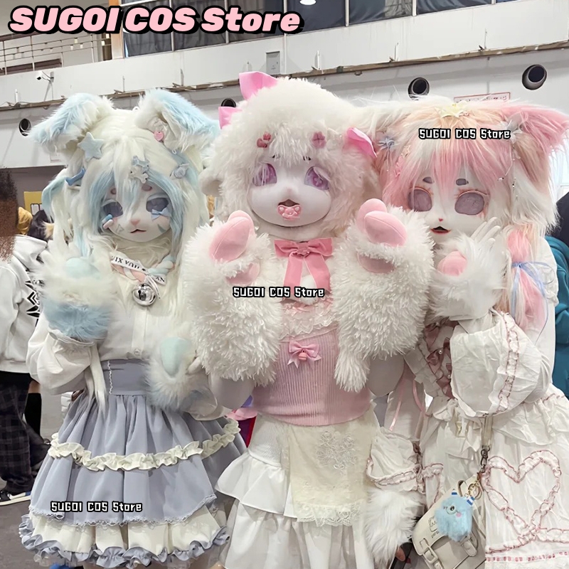 Anime Cosplay Mask - aBcSCS*Fursuit Hoofd Kigurumi Schattig Harig Masker