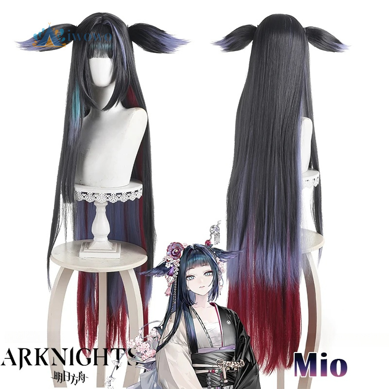Cosplay Anime Black - Arknights Mio Cosplay Pruik Zwart Paars