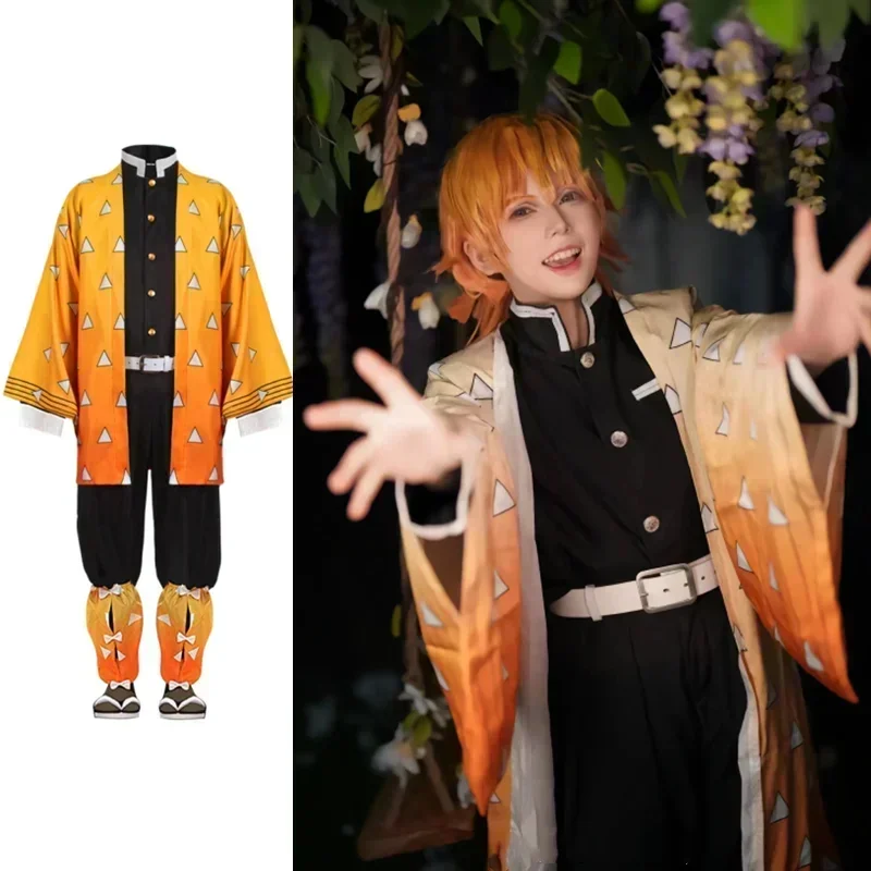 Cosplay Anime Zenitsu - 2025 Halloween Anime Demon Slayer Kimetsu