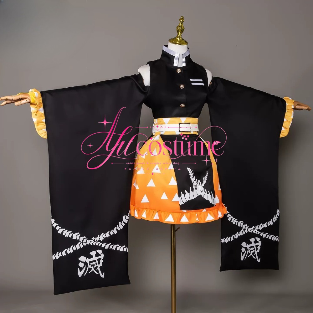Cosplay Anime Zenitsu - Kamado Tanjiro Agatsuma Zenitsu Cosplay Kostuum
