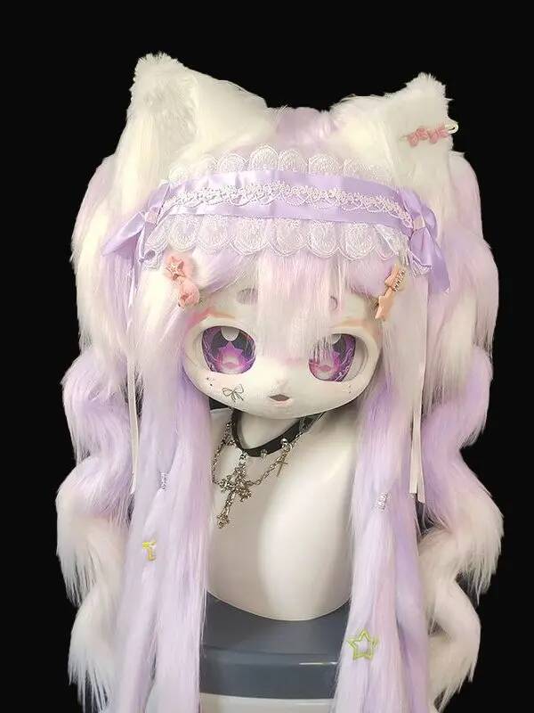 Anime Cosplay Mask - Handgemaakte Kig Fursuit hoofdmasker, schattig katten