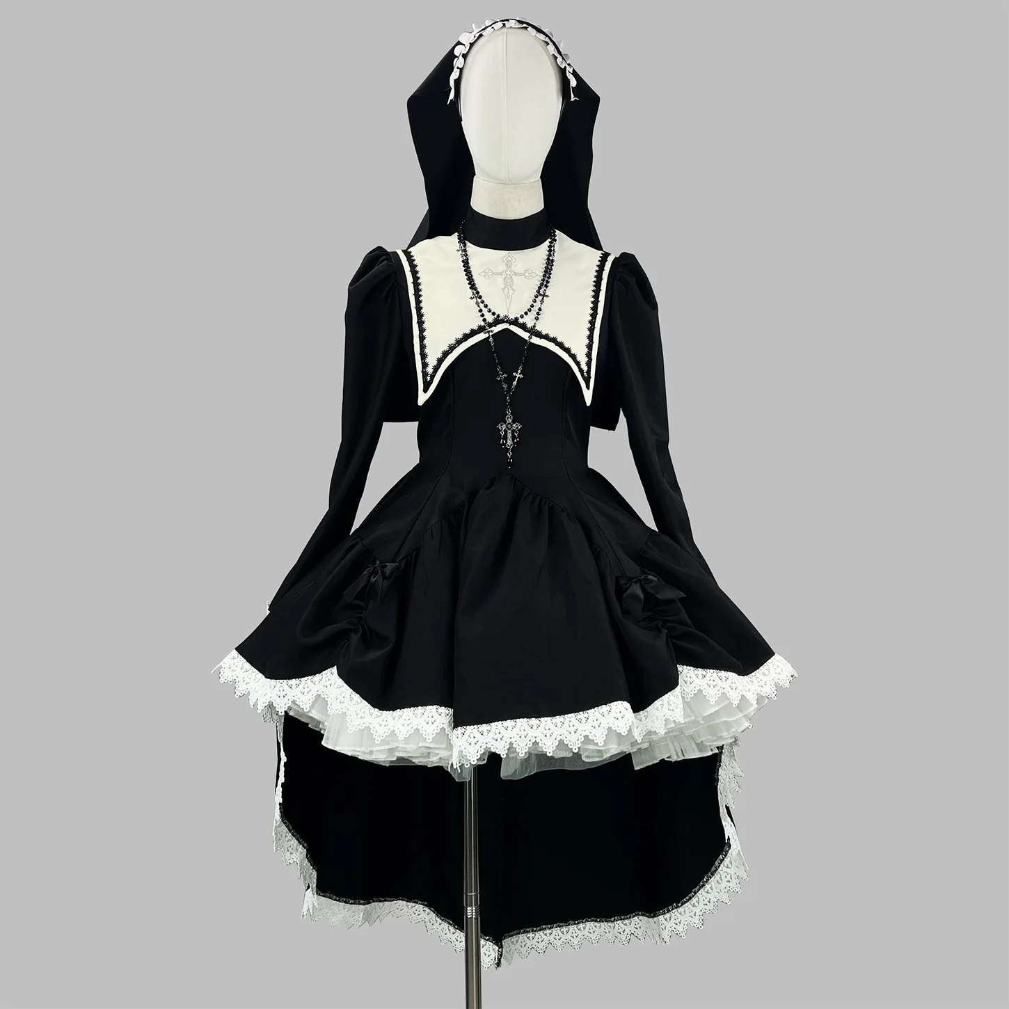 2025 nieuwe Zwarte Gothic Nun  - Cosplay Anime Black recensie en prijs
