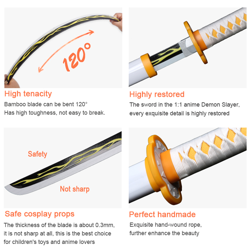 80 cm/31.5in Katana Handgemaak - Cosplay Anime Zenitsu recensie en prijs