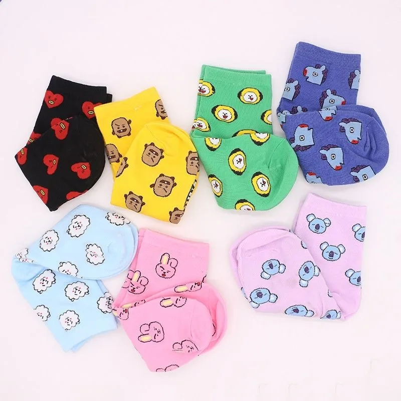 Kawaii BT21 Cartoon Sokken Leu - Cosplay Korean Anime recensie en prijs