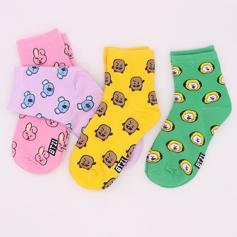 Kawaii BT21 Cartoon Sokken Leu - Cosplay Korean Anime recensie en prijs