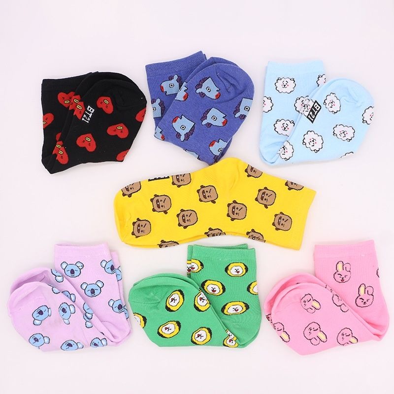 Kawaii BT21 Cartoon Sokken Leu - Cosplay Korean Anime recensie en prijs