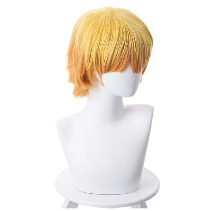 Gele Ombre gelaagde korte cosp - Cosplay Anime Zenitsu recensie en prijs