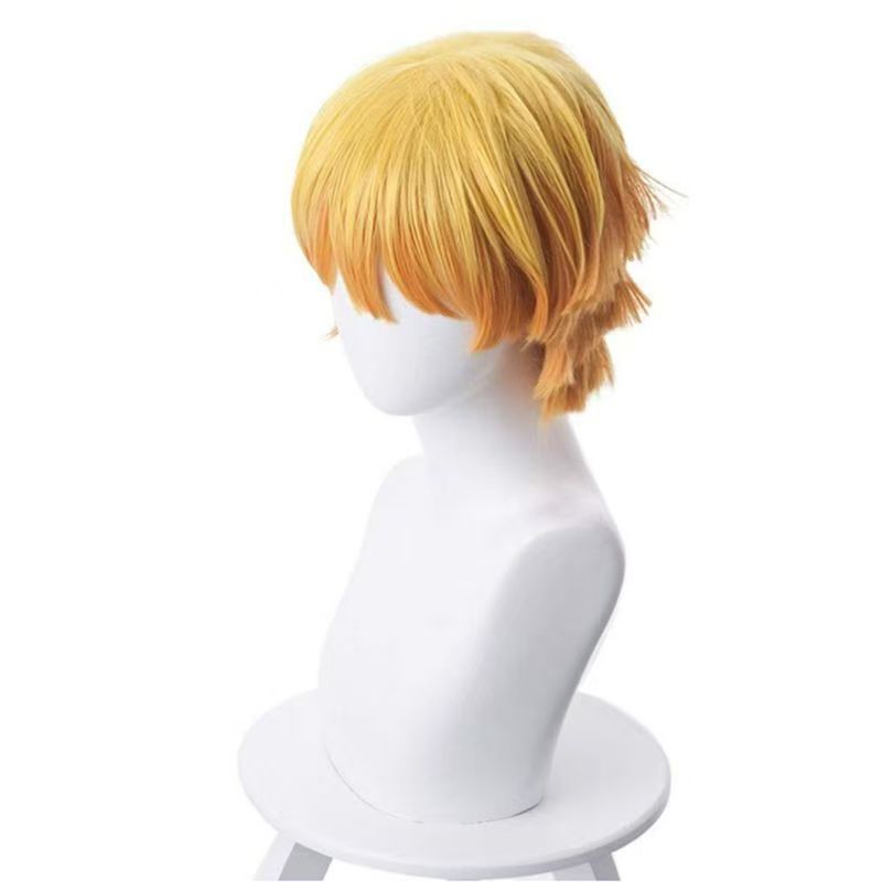Gele Ombre gelaagde korte cosp - Cosplay Anime Zenitsu recensie en prijs